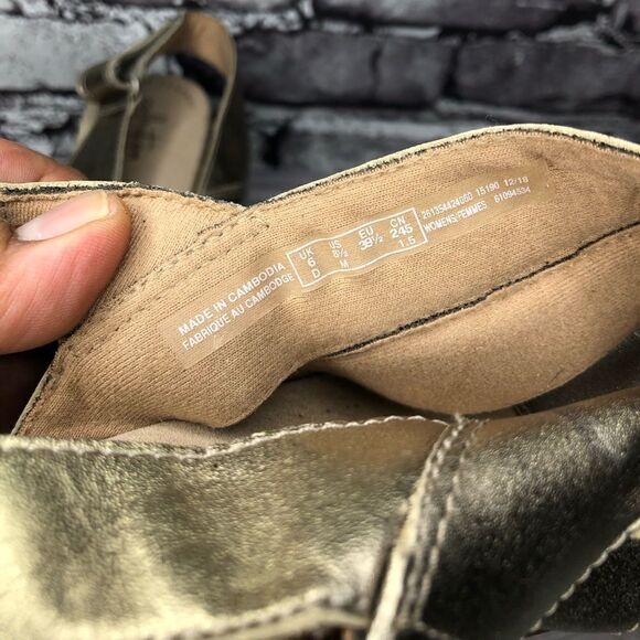 Clarks Collection Bronze Gold Leather Strap Wedges Sandals Women Sz 8.5M US/39.5 - Picture 7 of 16